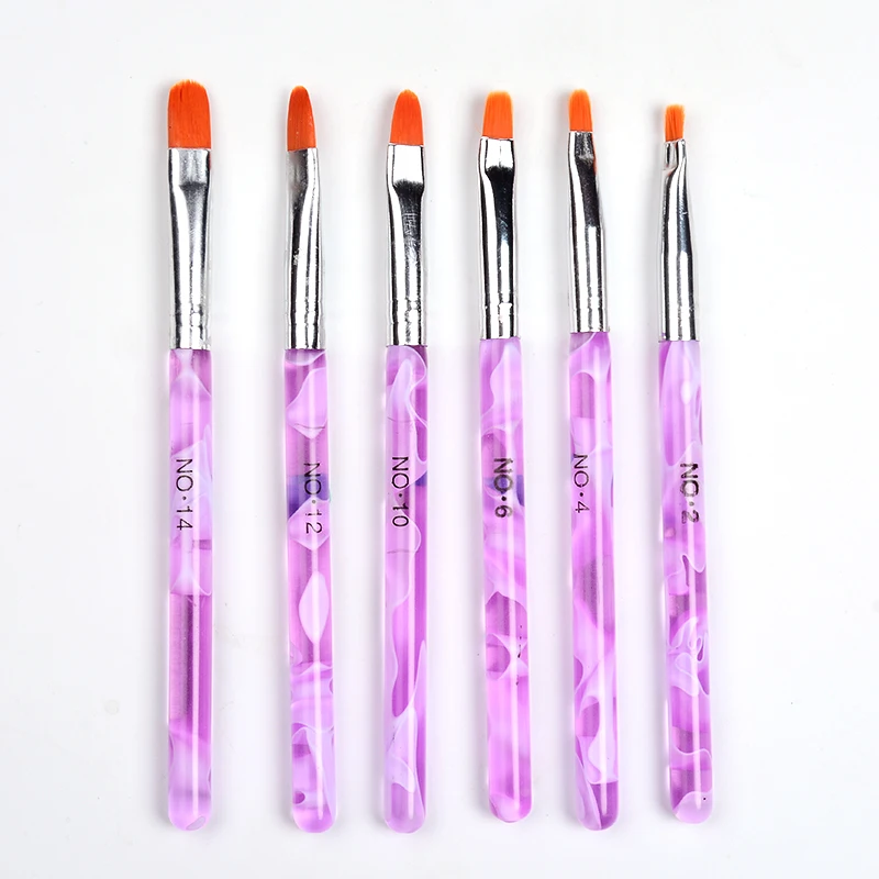 6pcs/lot Nail Art Brush Pens Nail Brushes UV Gel Nail Polish Painting