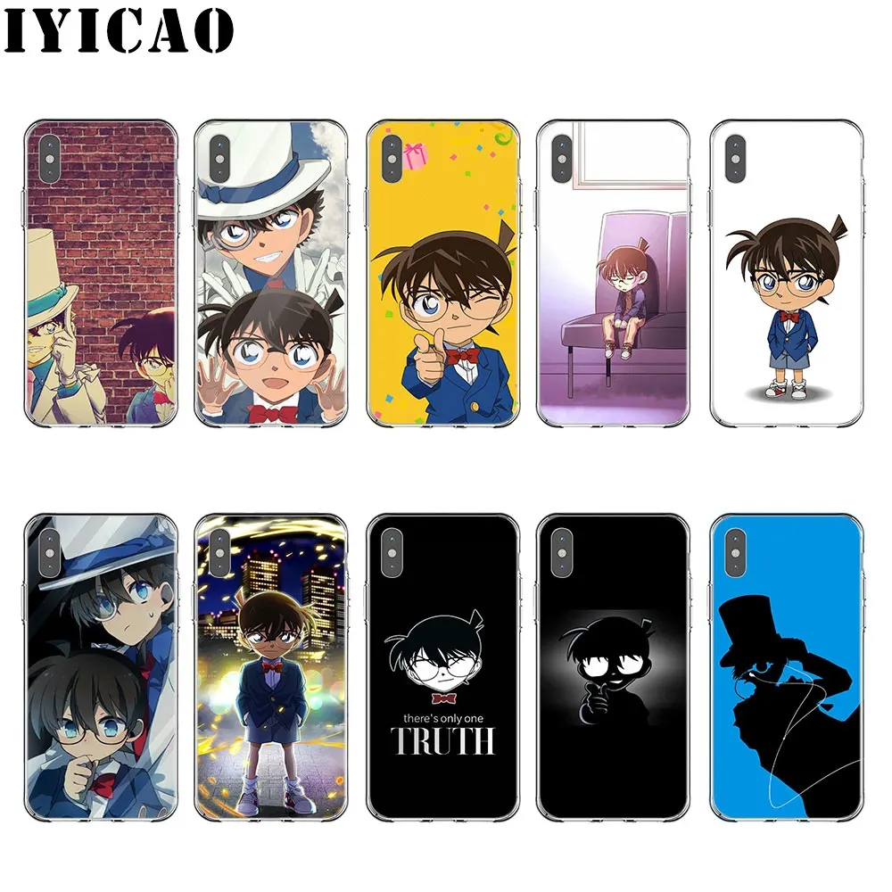 IYICAO Anime Detective Conan Hard transparent case for iPhone XR X XS Max 8 7 6 6S Plus 5 5S 5C 4 4S Cover | Мобильные телефоны и