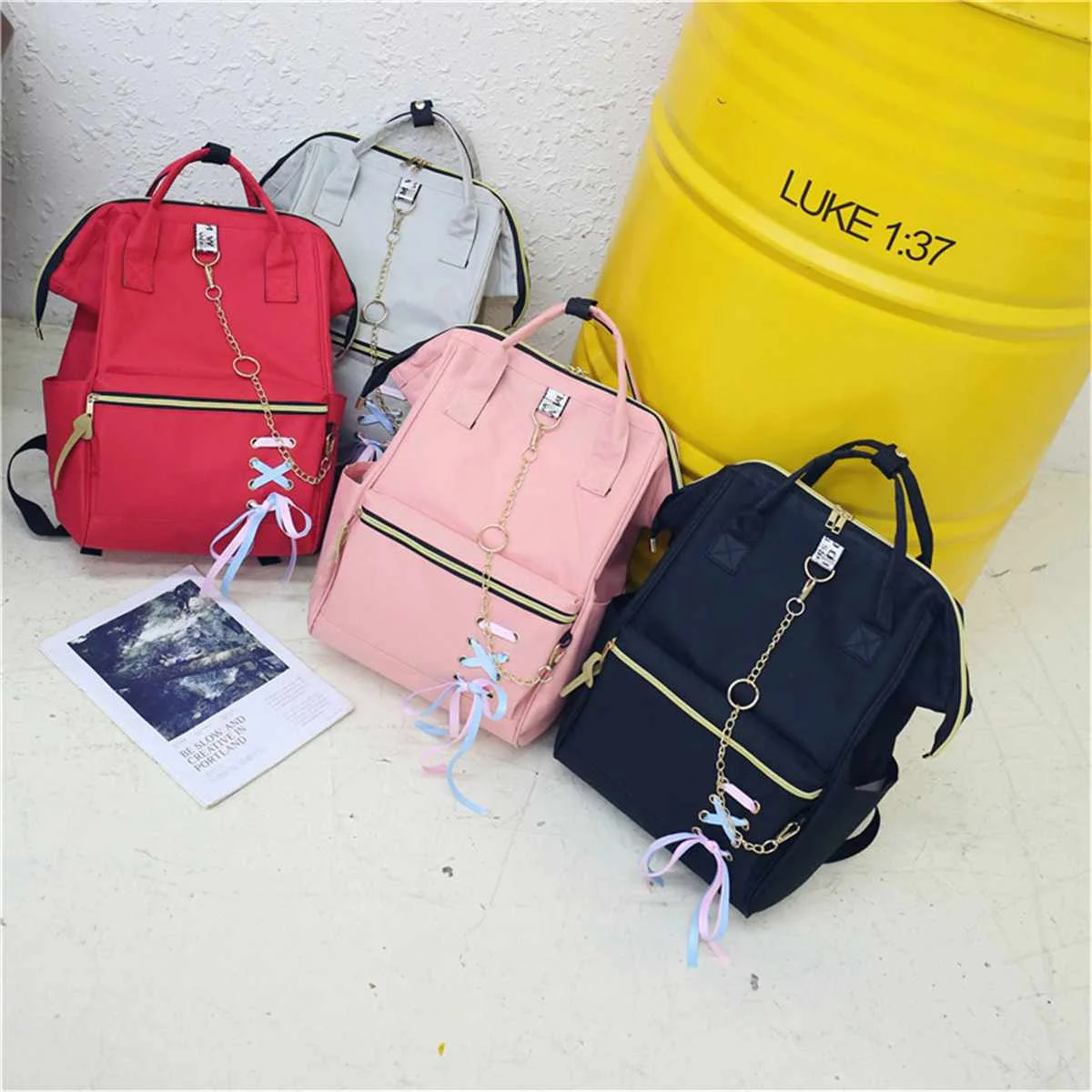 

Osmond Women Canvas Backpack Casual School Bag for Teenagers Travel Back pack Korean Preppy Style Rucksack Mochilas Feminina