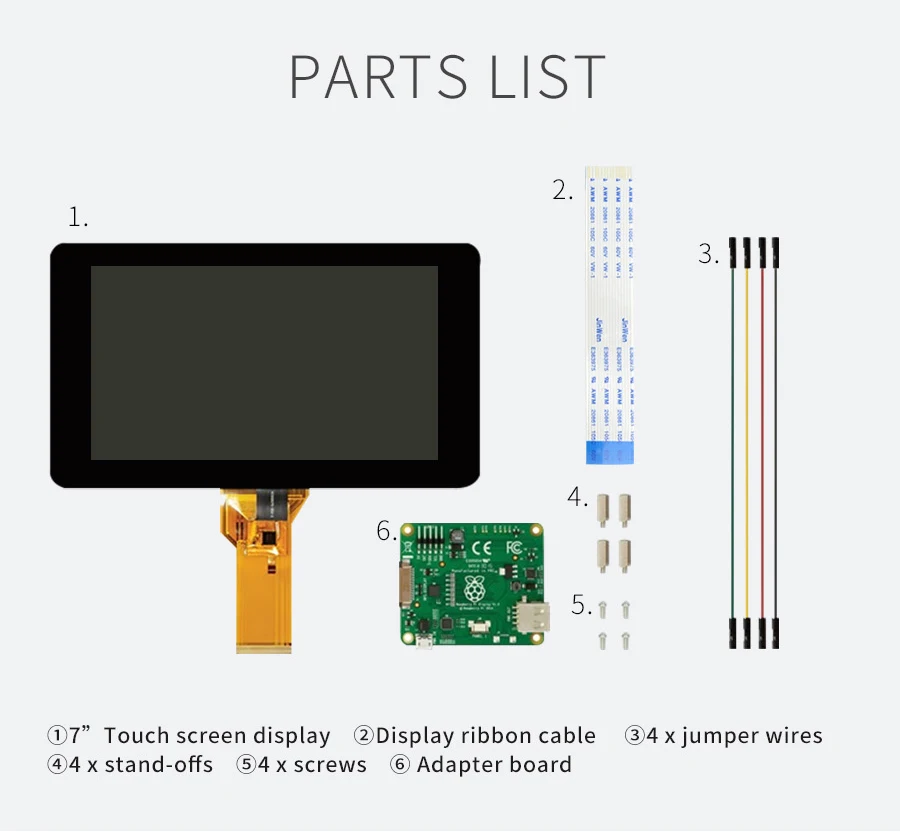 Официальный Raspberry Pi 7 дюймов TFT LCD сенсорный экран монитор дисплей 800*480 комплект