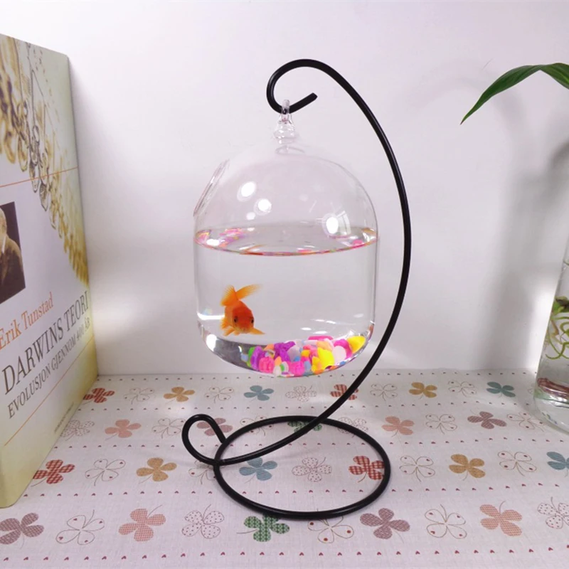 

1PC Hanging Holder Crystal Terrarium Container Without Glass Ball Vase Pot Iron Stand Holder Decoration Home Decor
