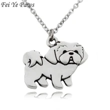 Фэй Ye лапы Симпатичные Ши-тцу собака ожерелье с подвеской в стиле бохо животное Colar Нержавеющая сталь цепочное ожерелье для Для женщин вечерние подарок