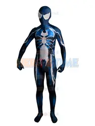 Symbiote Venom Spidey костюм 3D Печать Синий Белый Паук Косплей Зентаи боди Halloween Caisuit взрослых/детей/на заказ