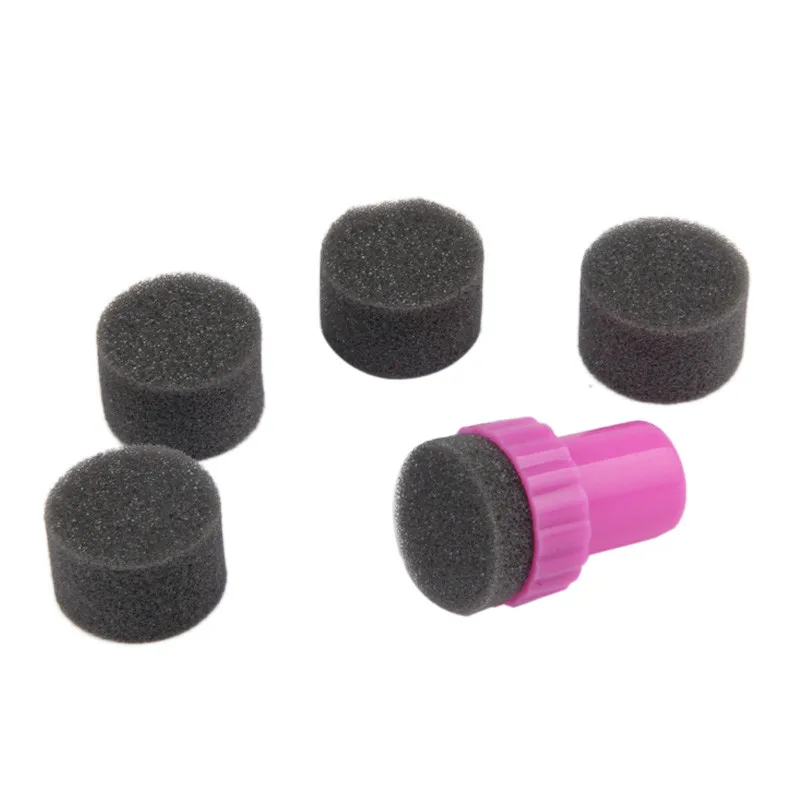 

1PC Nail art Plastic Stamper with 5pcs Nail Sponge Gradual Change Stamper Polish Stamping Manicure Tool 2jan16