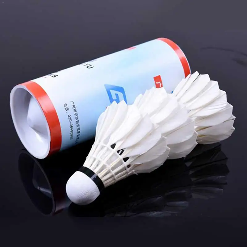 3 PCS/Pack Badminton Shuttlecock White Goose Board Feather Flying