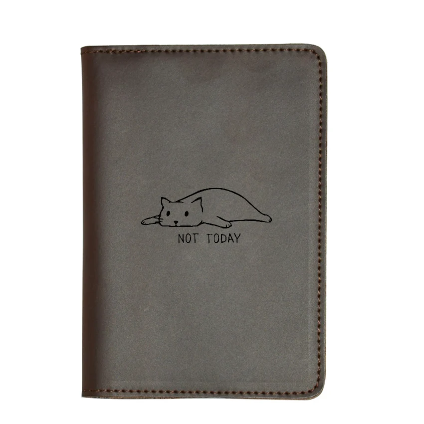 New Travel Accessories Not Today Cute Cat Passport Cover simple Card