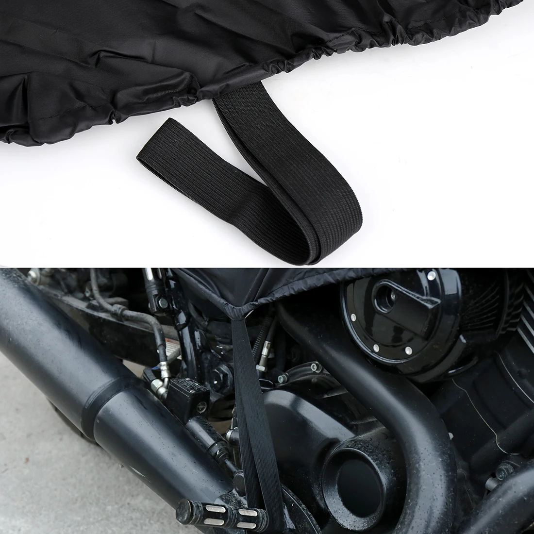 X AUTOHAUX Motorcycle Half Cover 210T Universal All Season Waterproof Dustproof Rain Dust UV Protector