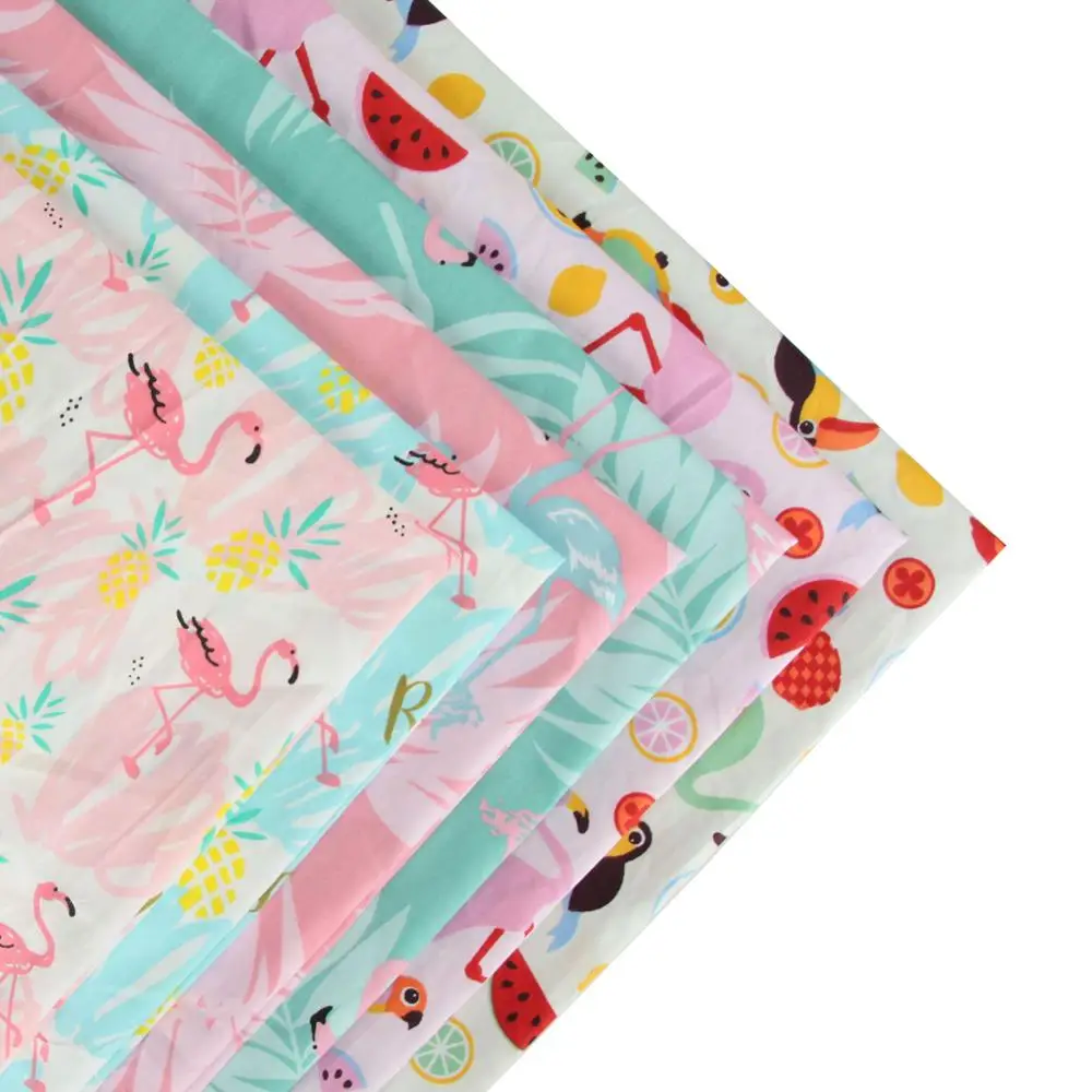 

158cm x half meter Flamingo Print Bedding 100% Cotton Fabric for Sewing Tilda Doll Cloth DIY Quilting Patchwork Tissue Textile
