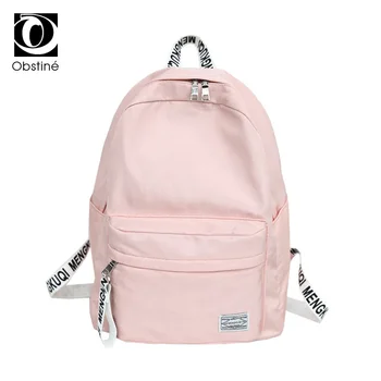 

School Backpack for High School Girl Pink Cute Backpacks Women Nylon Waterproof Schoolbag Bagpack Female Youth Back Pack Woman