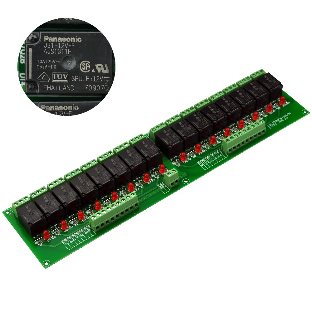 

Electronics-Salon 16 SPDT 10Amp Power Relay Module, DC 12V Version.