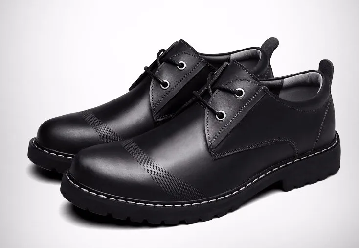 Tangnest/мужские кожаные ботинки с принтом в стиле ретро модные мужские модельные туфли на шнуровке с круглым носком водонепроницаемые мужские рабочие ботинки на резиновой подошве; XMP668