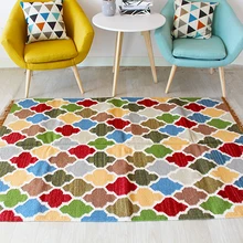 Индийская нация ветер чистая шерсть ручное плетение цвет сафьян геометрический ромбовидный ковер гостиная Carpetgc193kilimyg40