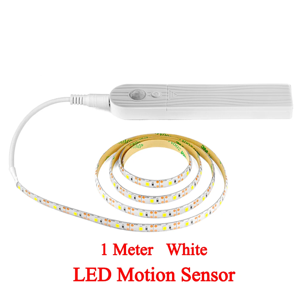 Автомобильная Декоративная полоса светильник s беспроводной PIR датчик движения Автоматический мини Ночной светильник RV спальня лампа полоса 1 м 2 м 3 м автомобильный светильник - Испускаемый цвет: 1M Motion Sensor