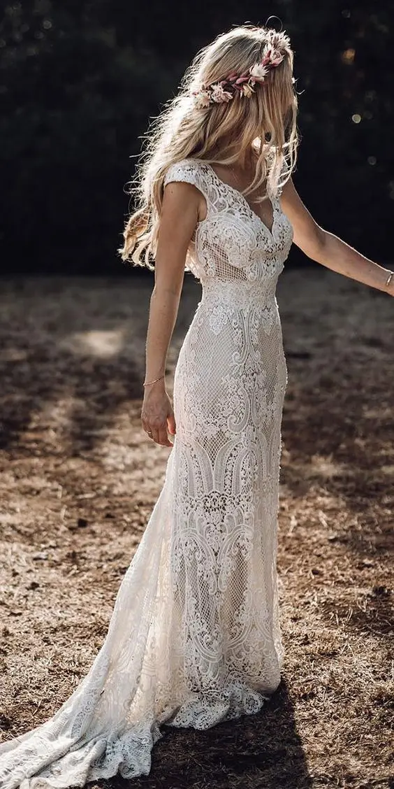 Robe De Mariage свадебное платье es Boho кружевное шикарное богемное свадебное платье свадебные платья Vestidos De Novia