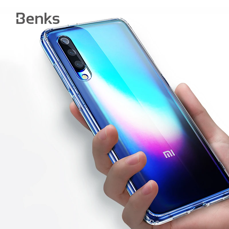 

Benks Tempered Glass Silicon Protective Case For Xiaomi Mi9 TPU Transparent Back Cover Case for Xiaomi Mi 9