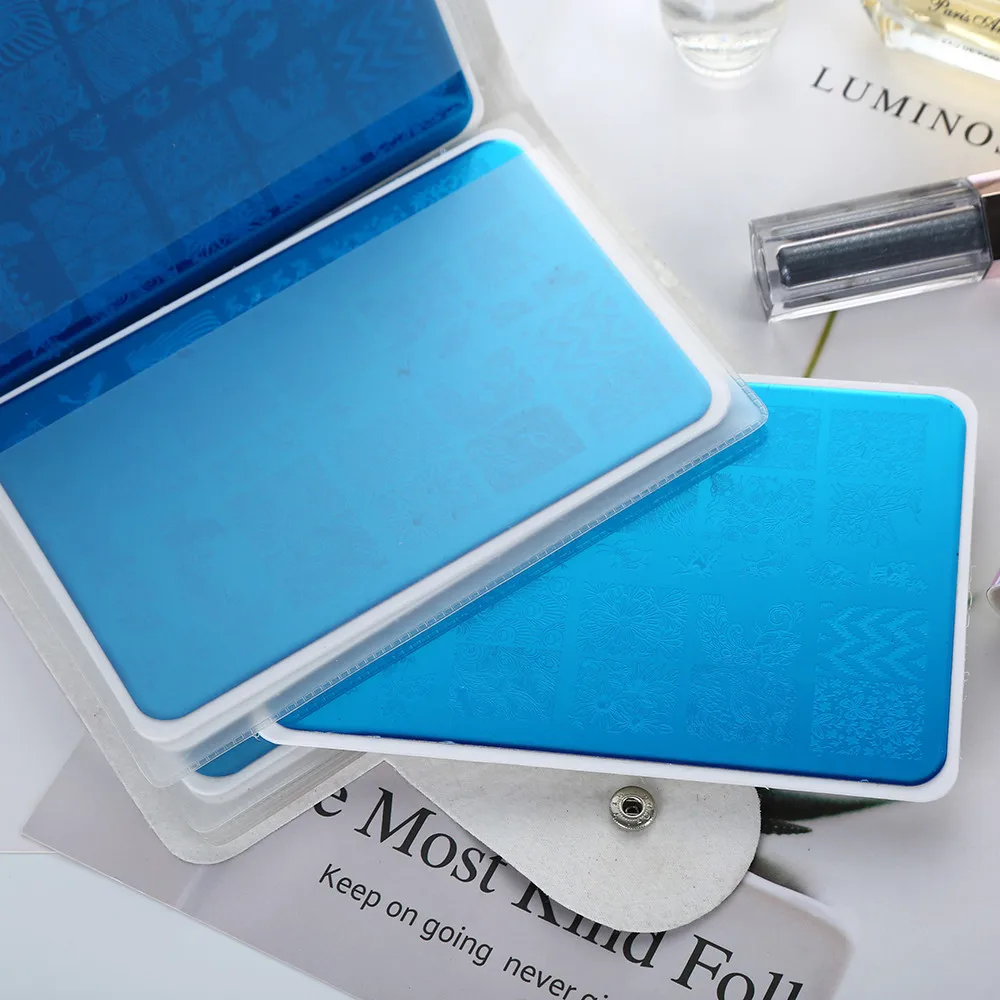 MAJOR DIJIT Nail Stamping Plate Holder Case Rainbow Square Rectangular 18 Slots Card Package make up bag professional D300619