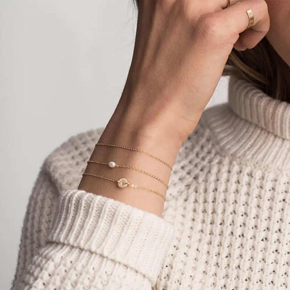 

Fashionable Gold Color Bracelet and Bangle for Woman Adjustable Simple Bracelets Woman Jewelry Party Gifts