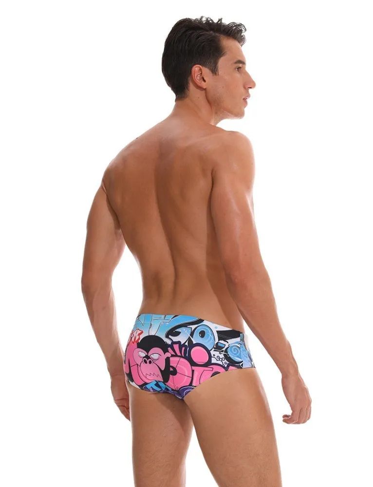 Сексуальные подсумок Pad Push Up пестрые мужские плавки плавательные мужские трусы бикини купальный костюм для мужчин серфинг пляжный купальный костюм одежда шорты