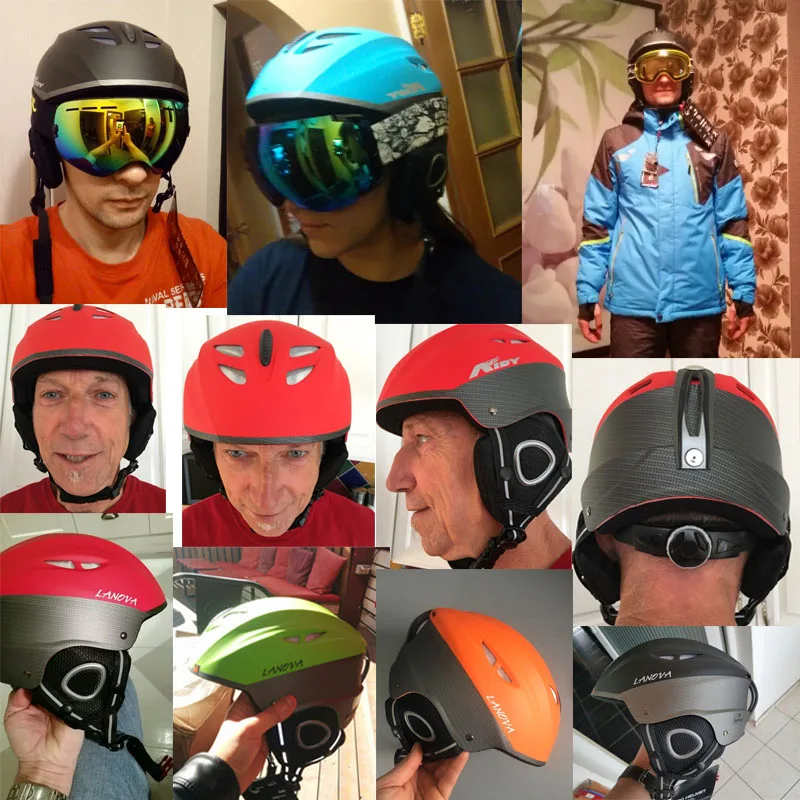 LANOVA, фирменный Профессиональный синий лыжный шлем для взрослых, лыжный шлем, мужской шлем для катания на коньках, скейтборд, многоцветные снежные спортивные шлемы, Размеры M/L