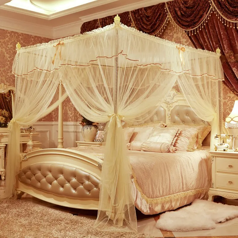Recién Elegante Princesa Cama Con Dosel Mosquitera Cortinas ropa de