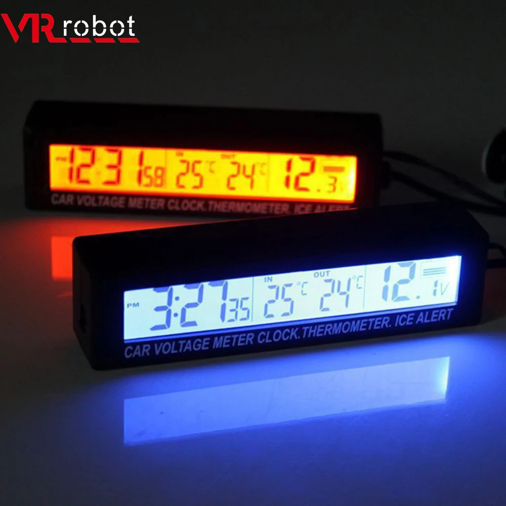 BACKLIT DIGITAL CAR INTERIOR INSIDE//OUTSIDE TEMPERATURE GAUGE THERMOMETER NEW
