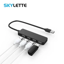 Ультра-тонкий 4-портовый USB2.0 концентратор 480 Мбит/с высокой Скорость индикатор светильник 30 см usb-хаб для мульти-устройство для портативного компьютера
