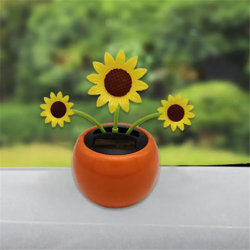 

11*7*5CM Car Decoration Solar Energy Automatic Swinging Sunflower Ornaments Car Interior Accessories Car-styling