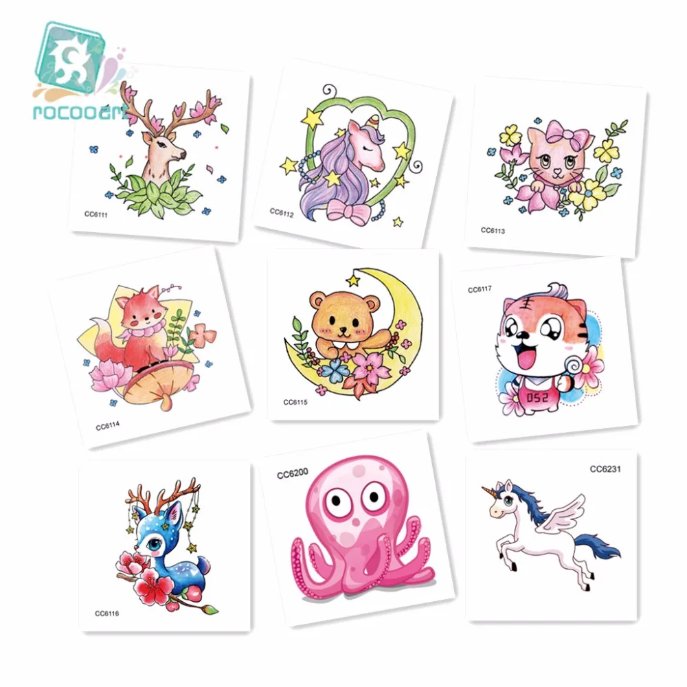 

New Arrival 2018 Mini Unicorn Cat Horse Tattoo Design For Boys Girls Kids Waterproof Temporary Tattoo Sticker For Children.