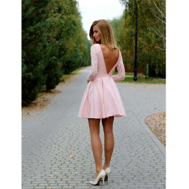 Buy Pink Elegant Cocktail Dresses 2016 Lace Long