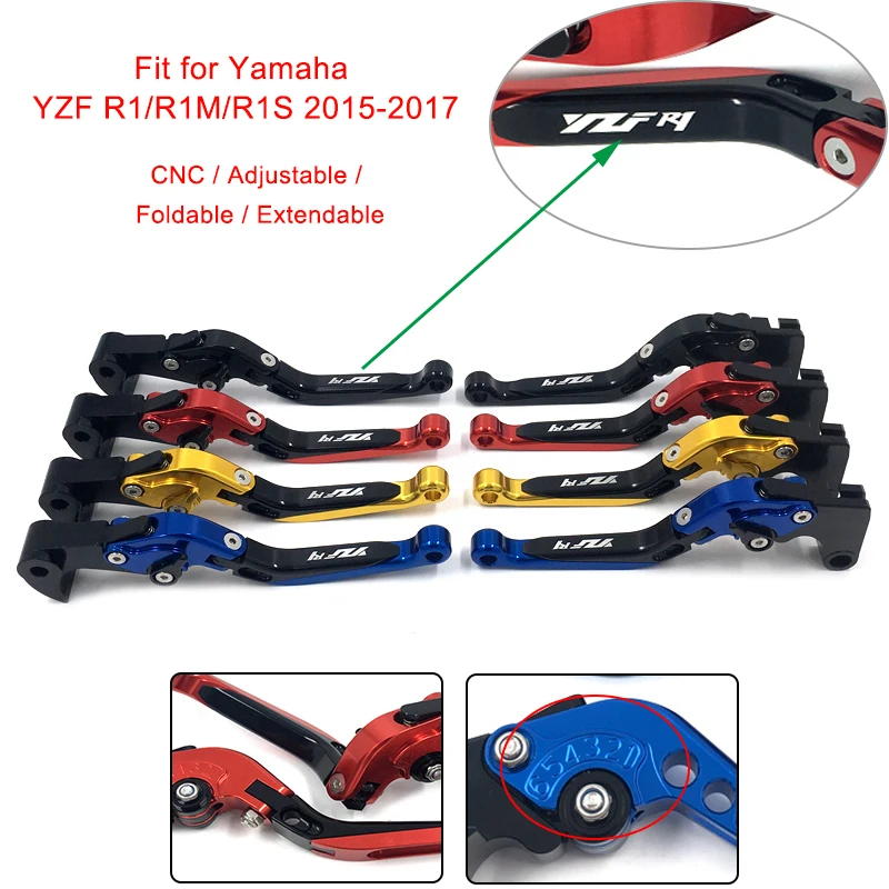 2015 2016 R1 R1M R1S Motorcycle CNC Adjustable Foldable Extendable Brakes Clutch Levers For Yamaha YZF R1 R1M R1S 2015 2016 2017 (1)