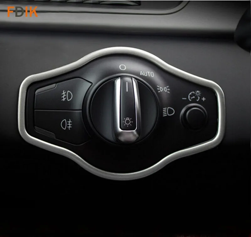Brushed Stainless Chrome Headlight Switch Frame Cover Trim accessories for Audi A4 B8 Q5 A5 SQ5 photo