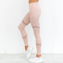 NORMOV, сексуальные женские леггинсы, высокая талия, длина по щиколотку, мягкая сетка, пэчворк, полые, обтягивающие, для тренировок, фитнеса, 2 цвета, леггинсы