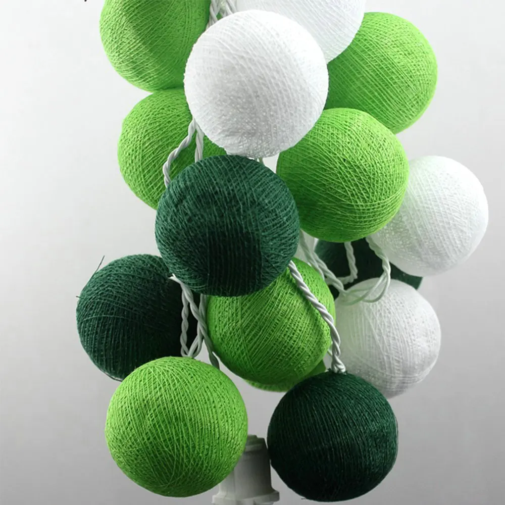 Гирлянда с зелеными хлопковыми шариками 3 м 20 шт.|cotton ball light|cotton light ledballs cotton |