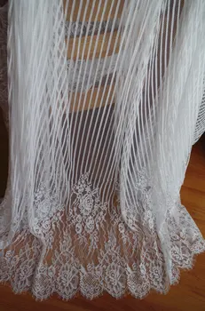 

off white Chantilly lace fabric with scalloped edge 3yards