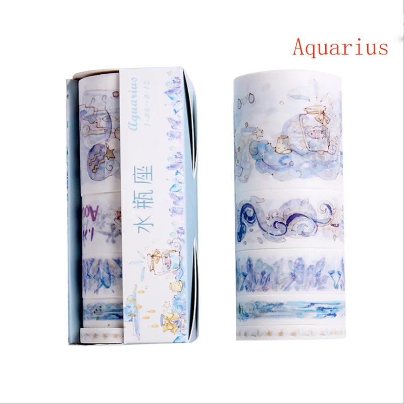 Creative 12 constellation series and paper tape set DIY hand account material album diary decorative stickers 5 into
