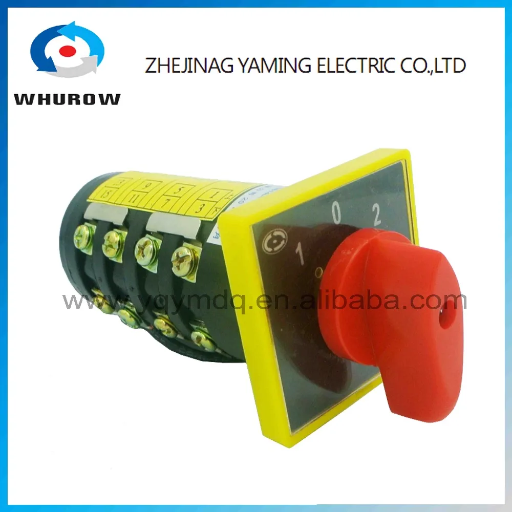 

HZ5B-10/4 M08 changeover rotary cam combination switch four poles 3 positions 102 3kW 10A sliver point contacts connection