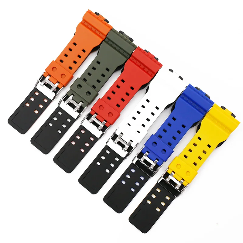 Pin buckle resin strap men's watch accessories for Casio G-SHOCK GA-100/110 120 GD-100 120 G-8900 GA-300 rubber strap Watch band
