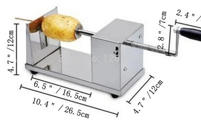 40 шт./лот Горячая руководство из нержавеющей стали картофеля спиральной резки картофеля резак оборудование для производства чипсов