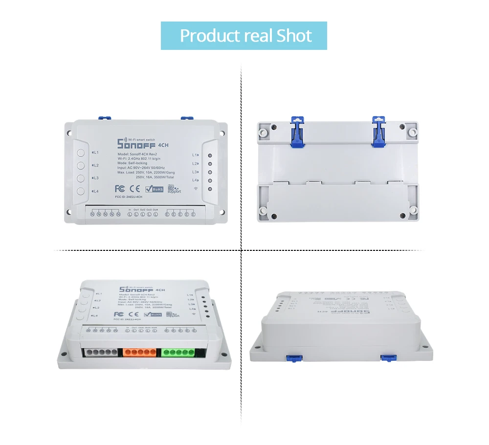 Itead Sonoff 4CH R2 многоканальный беспроводной wi-fi-переключатель для умного дома домашней автоматизации модуль контроллера 220 В