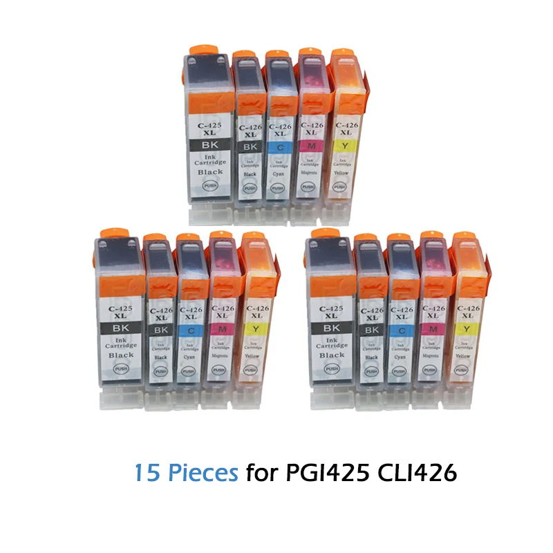 15 шт. картриджи для принтера Canon PIXMA IP4840 IP4940 MG5240 MG5140 MG5340 MX884 MX714 MX894 PGI425 CLI426|ink cartridge|ink