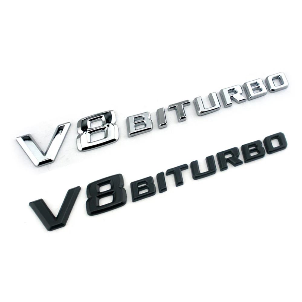 V8 BITURBO логотип багажник автомобиля Сторона Эмблема 3D Стикеры для Mercedes Benz AMG A B C E S ML