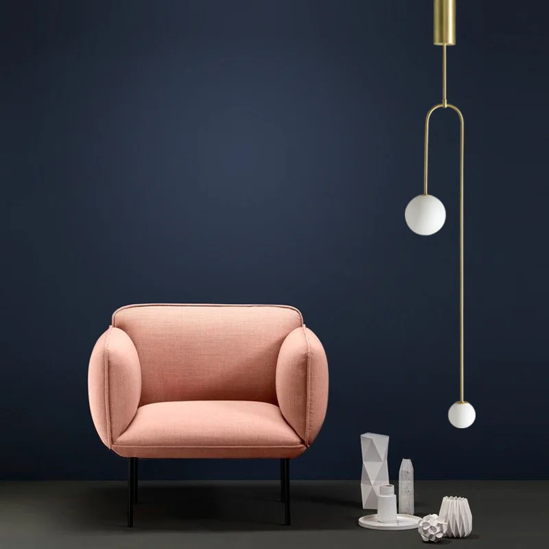 Nordic Modern Designer Living Room Glass Hanging Lamps Fashion Simple Bedroom Bedside G9 LED Chandelier Lighting Fixture