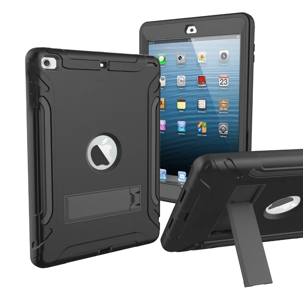 

Case For New iPad 9.7 2018 2017 Shockproof Heavy Duty Protective Shell with Kickstand,Soft Silicone Rugged Hybrid Cover-Miesherk