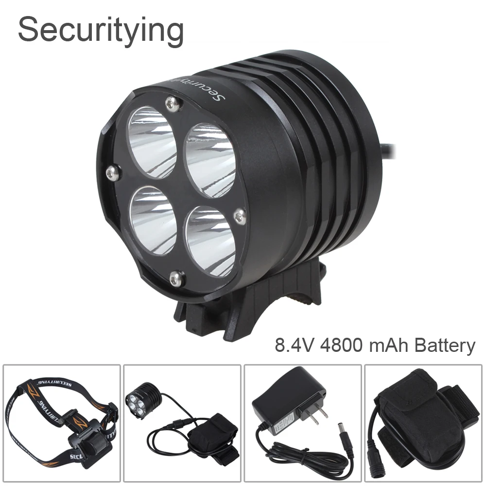 

Waterproof 2400Lm 4x XM-L T6 LED Bicycle Light with 8.4V 4800mAh Battery Pack