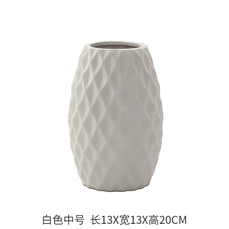 white Medium Фарфоровый плед средней температуры, простая керамическая ваза, керамические изделия, гидропоники, мебельные украшения, орнамент - Цвет: white Medium