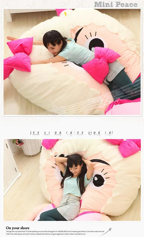 Dorimytrader Kawaii Cartoon Sheep Plush Beanbag Anime Character Sleeping Bag Bed Sofa Tatami  for Adults and Kid Gift Room Decoration 200x150cm DY50179   (10)