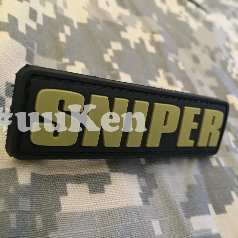 3D PVC Patch Sniper Morale Patches Military Badges uuKen Name Brand