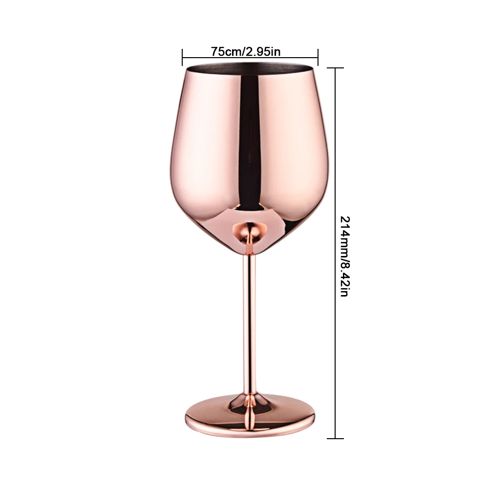 Wine Glasses Copper Silver Rose Gold Stainless Steel Goblet Juice