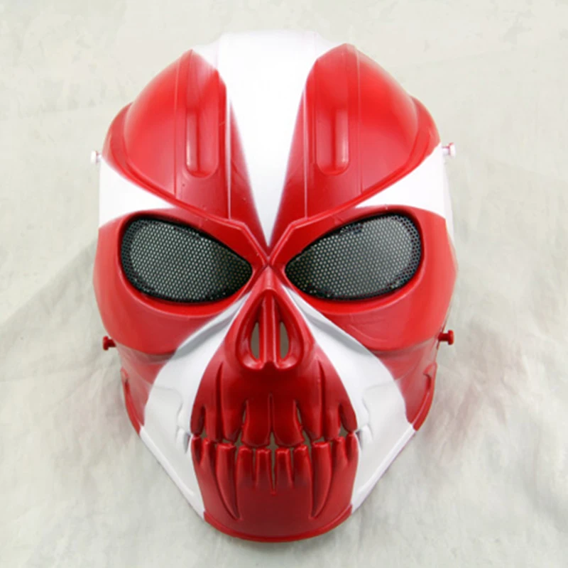 New Red&White Peking Opera Cosplay Mask Giant teeth Skull Masks For Men