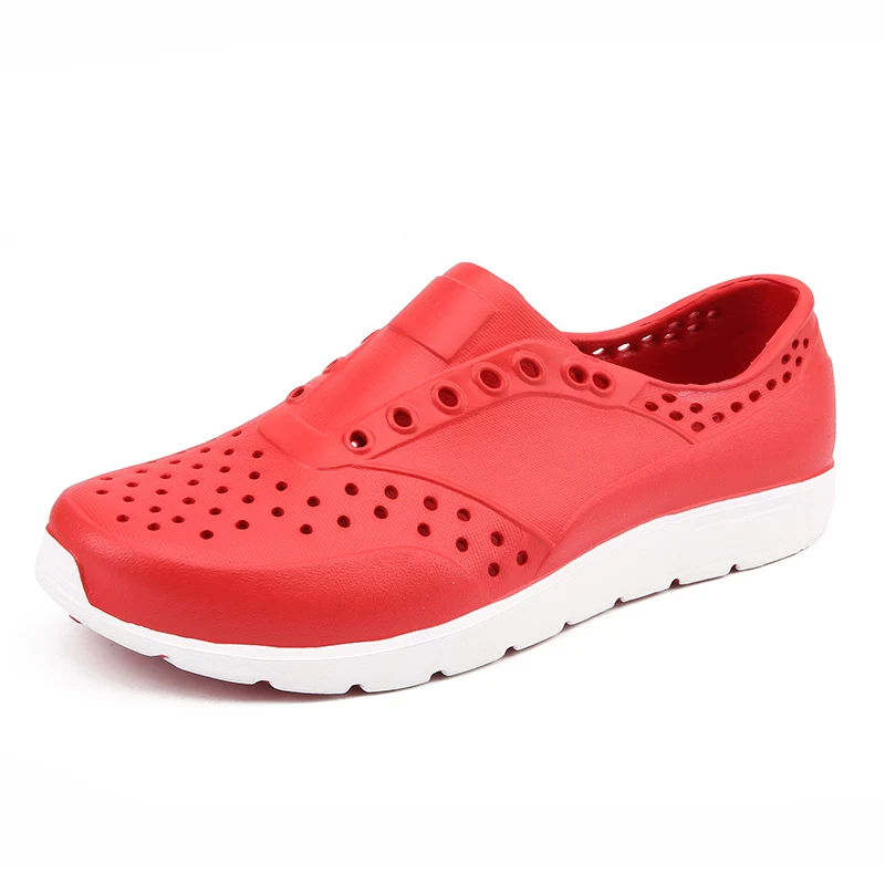 Для мужчин; открытые летние дышащие открытые Спортивная пляжная обувь, сандалии обувь для плавания River Garden мужской сабо тапочки обувь - Цвет: Красный